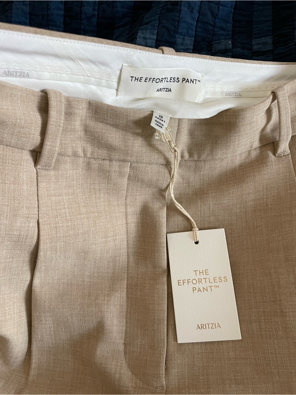 Aritzia Effortless pant in oatmeal Beige Straight-Leg Trousers - Picture 8 of 9